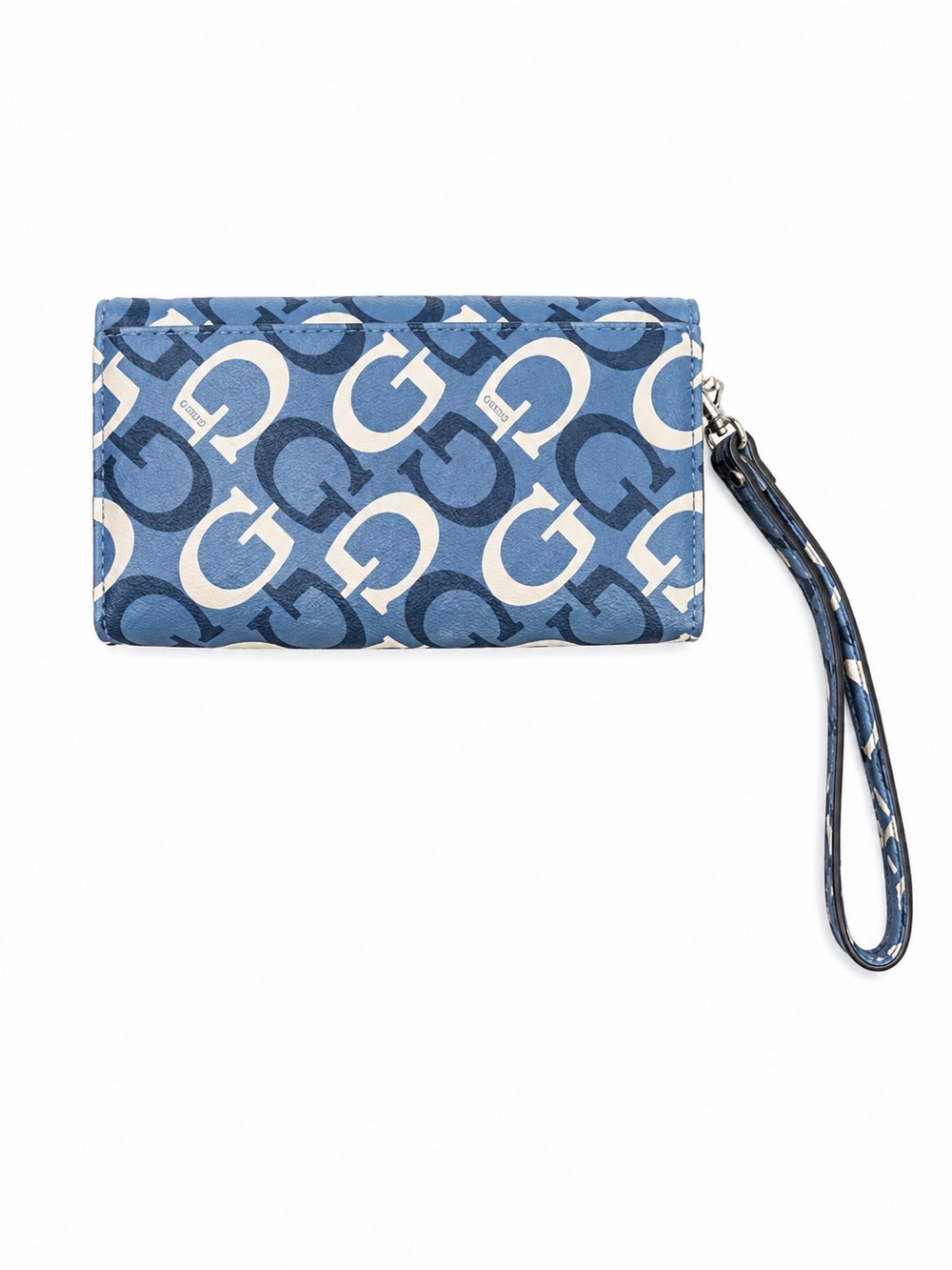 Guess Blue Monogram Logo Wallet Wristlet Y2K Chic - Picture 3 of 5